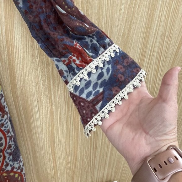 April, May Red Print Dress Size XS - Picture 3 of 5